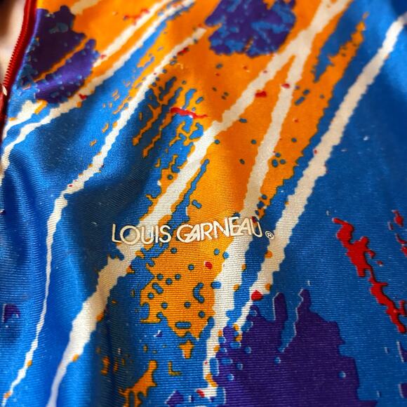 Vintage Louis Garneau 1/4 Zip Top Blue Mens Sz Medium Cycling Running Baseleyer - Picture 4 of 8